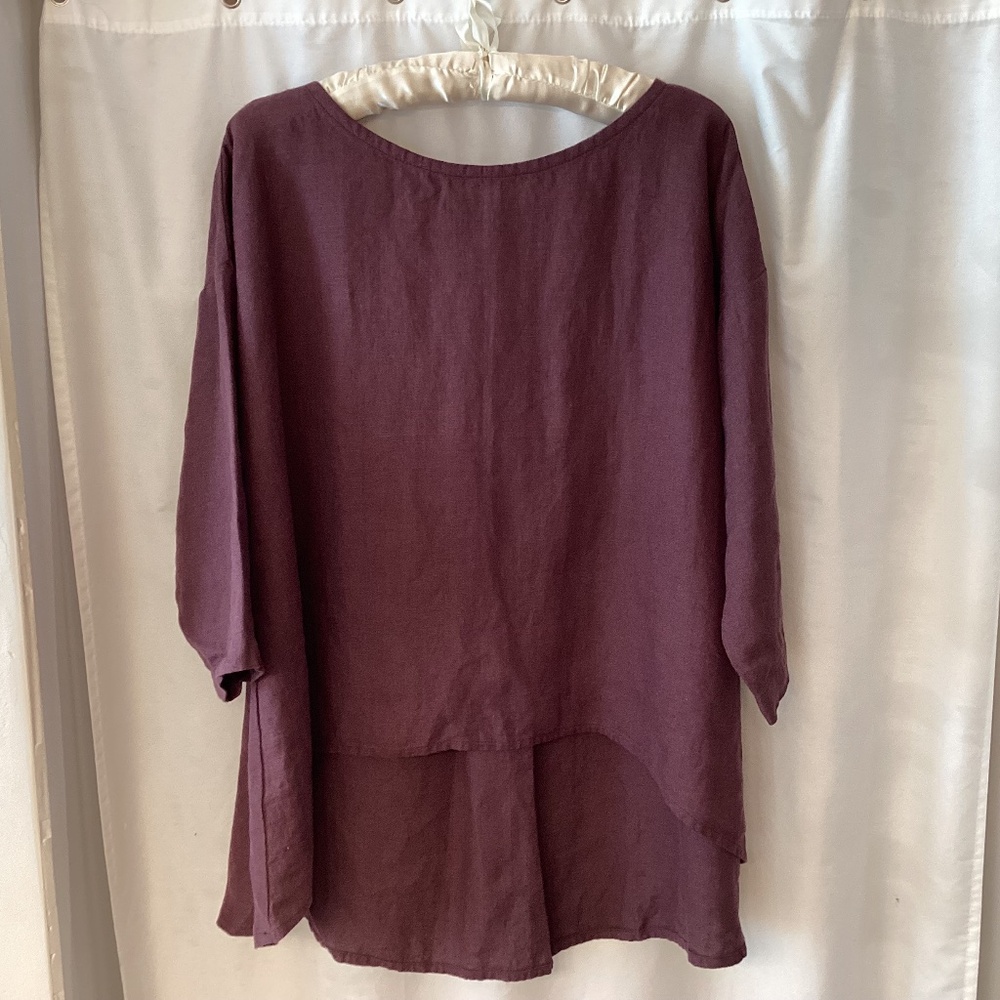 NPL Leaf cropped front top in Grape Wine M